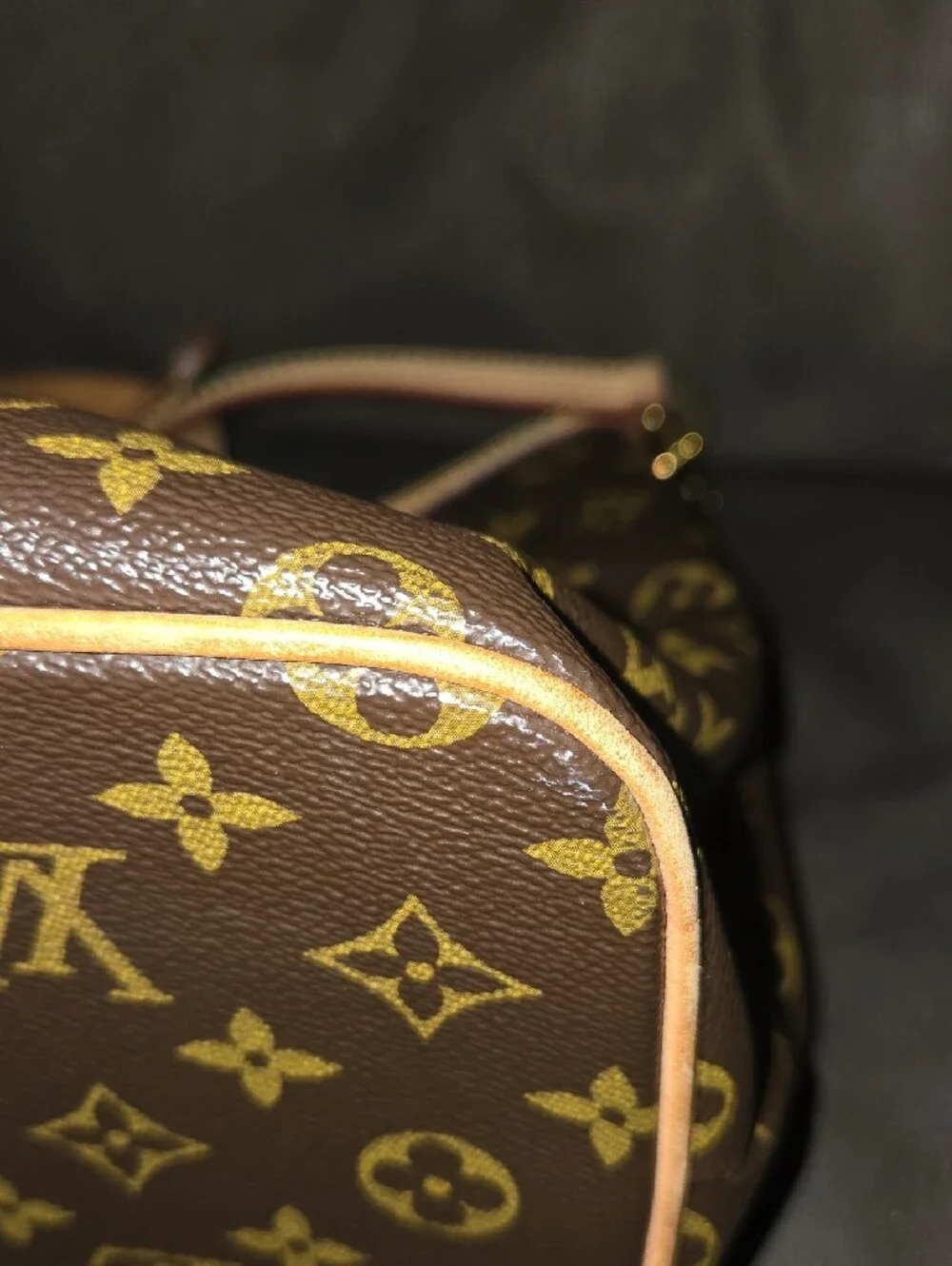 Louis Vuitton Monogram Canvas Tote with Tan Leather Trim
